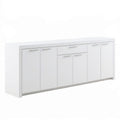 Weisses Sideboard mit 6 Türen und 1 Schublade, 180 x 40 x 86 cm