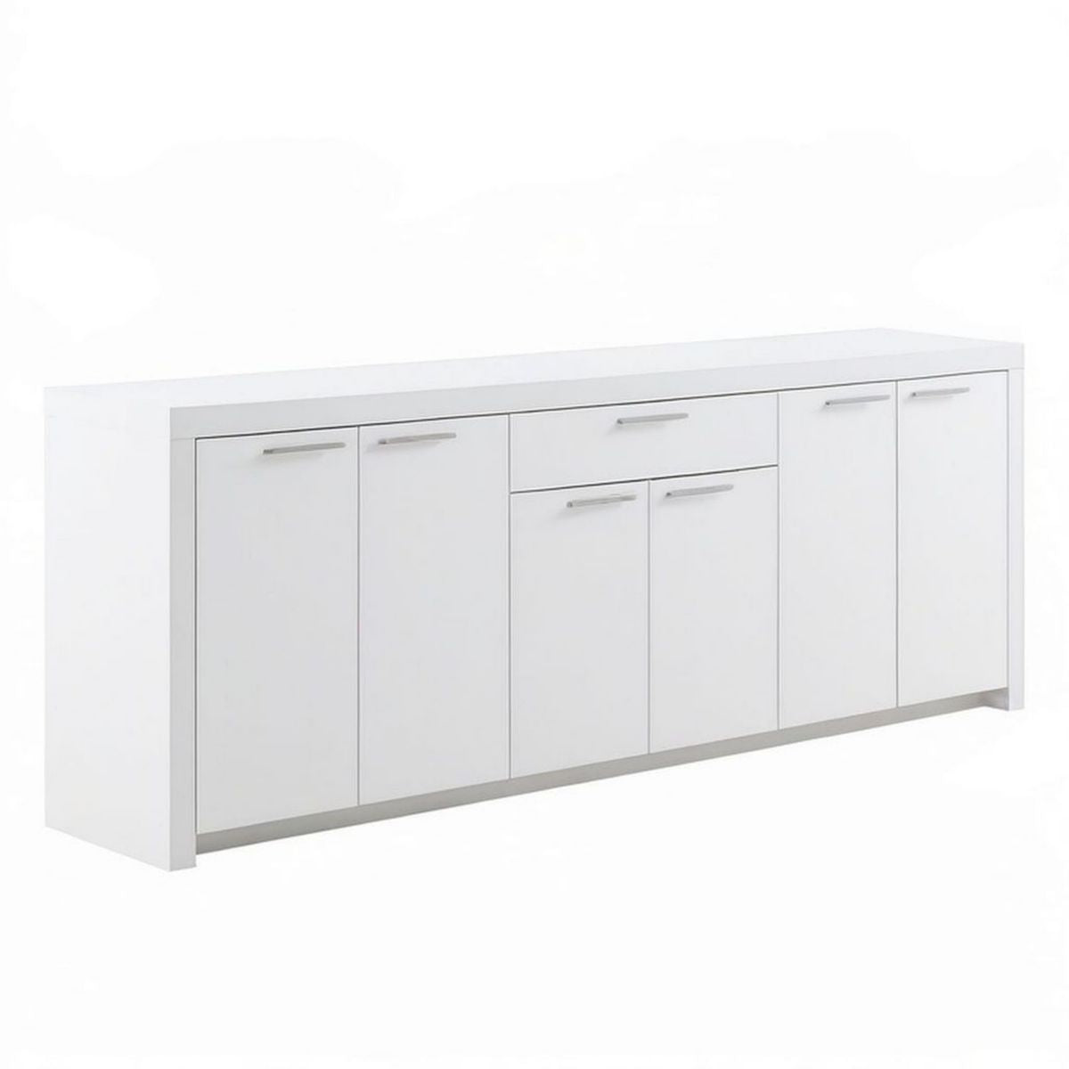 Weisses Sideboard mit 6 Türen und 1 Schublade, 180 x 40 x 86 cm