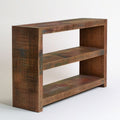 Bücherregal aus massivem Mangoholz, 90 x 35 x 90 cm, Braun