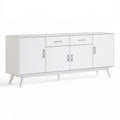 Weisses Sideboard mit 4 Türen und 2 Schubladen, 160 x 40 x 80 cm