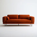 3-Sitzer-Sofa in Rostorange mit schwarzem Stahlfüssen, 220 x 95 x 80 cm