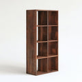 Freistehendes Bücherregal aus Massivholz, Dunkelbraun, 80 × 30 × 180 cm