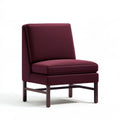 Gepolsterter Stuhl aus Polyester in Bordeaux mit Stahlgestell, 60 x 65 x 85 cm