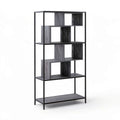 Standregal 80 x 30 x 180 cm Schwarz/Anthrazit Stahl und Spanplatte