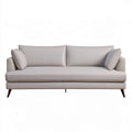3-Sitzer-Sofa, 210 x 90 x 85 cm, Hellgrau, Polyesterbezug, Buchenholzfüsse
