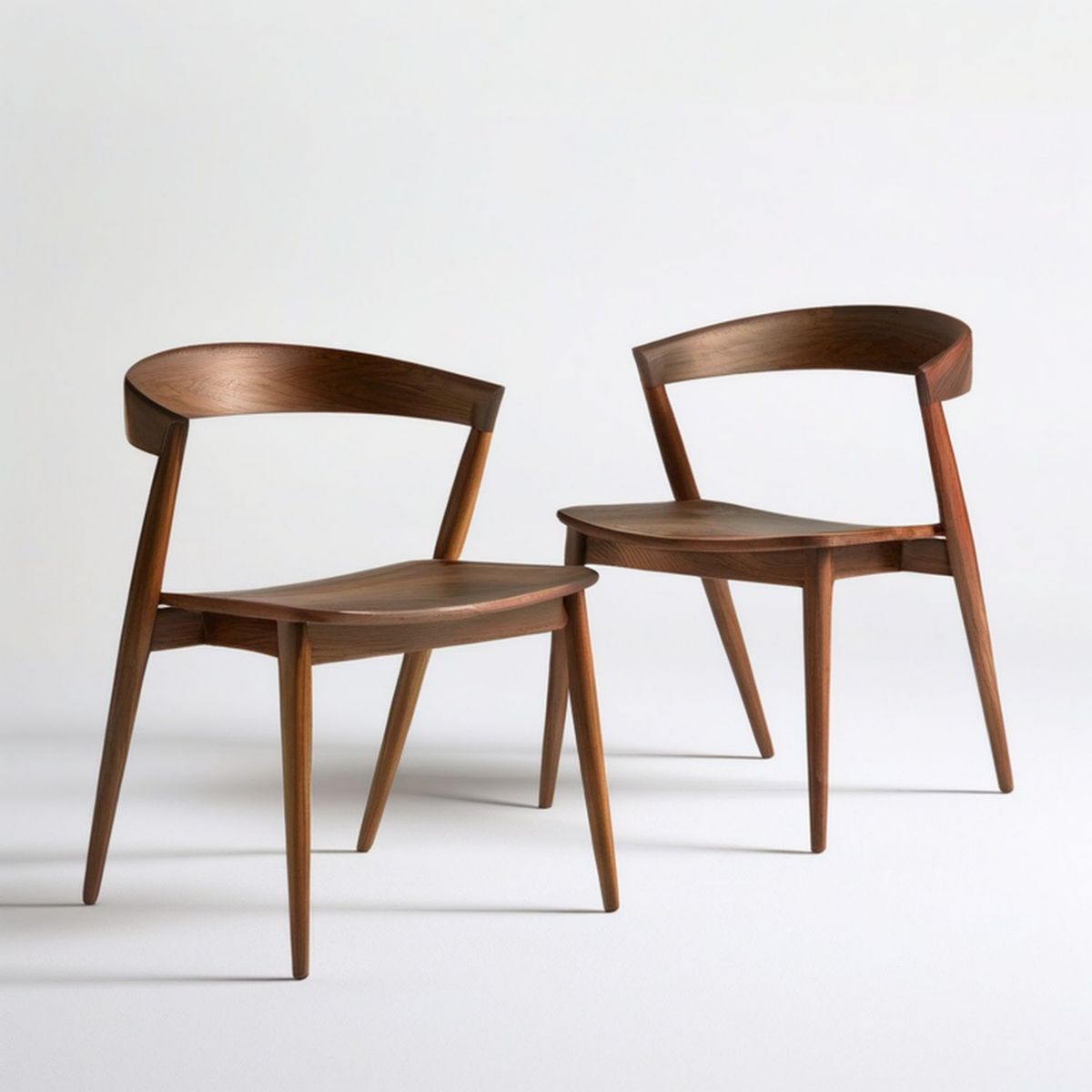 2er-Set Esszimmerstühle aus massivem Walnussholz, Walnussbraun, 50 x 52 x 78 cm