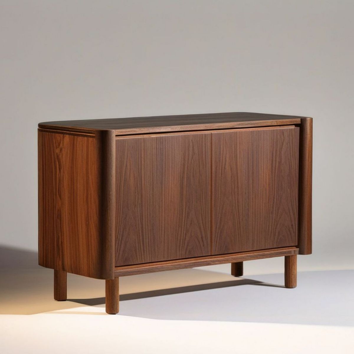 Sideboard aus Walnussholz mit 2 Türen, 100 x 40 x 80 cm, Braun